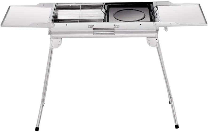 Stainless Steel Outdoor Barbecue Rack Portable Wooden Charcoal Barbecue Stove Foldable Barbecue Rack
