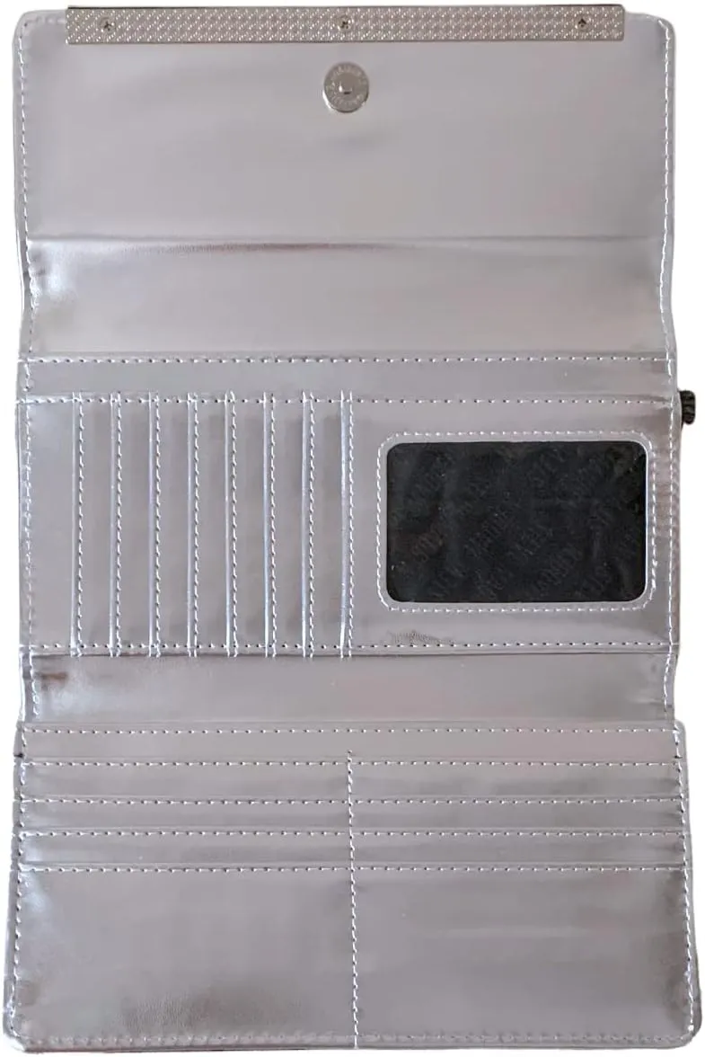Steve Madden Women's Logobar Trifold Wristlet Wallet Handbag