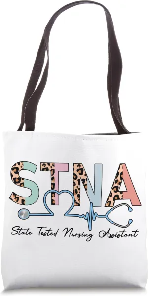 STNA Leopard State Tested Nursing Assistant STNA Nurse Tote Bag