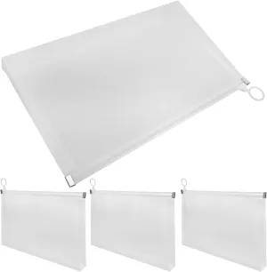 Storage Bag Set 4 Zippered Document Pouches Large Capacity File Organizer Bags for Tax Contracts