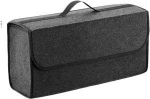 Storage Crates Large Capacity Slip Compartment Boot Storage Bag Portable Folding Car Trunk Organizer Soft Felt Storage Box Stowing Tidying Car Trunk Organizer(L 50X17X24ccm Bag)