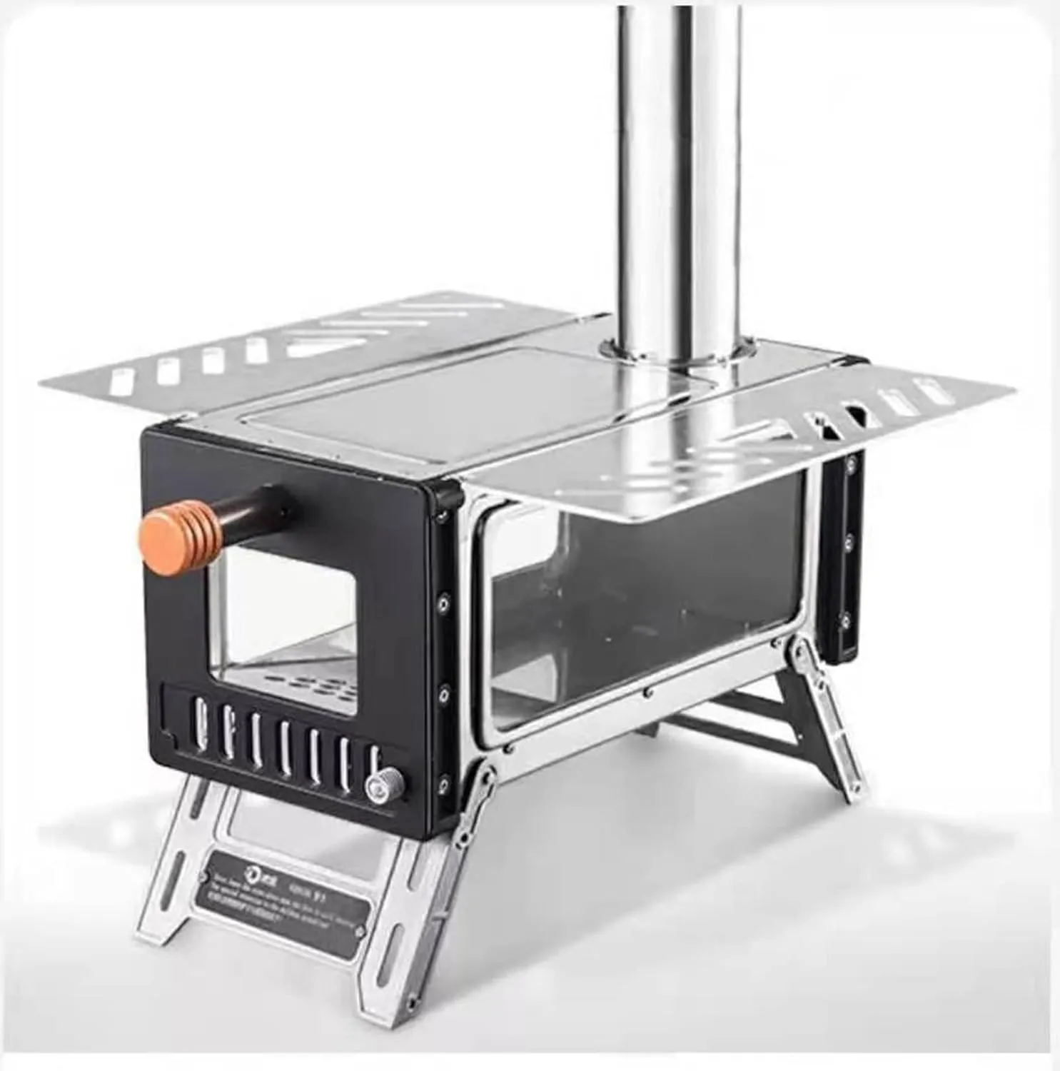 Stove Wood Burning Portable for Backpacking, Camping Pyramid Tent Stove with Carry Bag for Ourdoor, Cooking, BBQ, RV, Survival