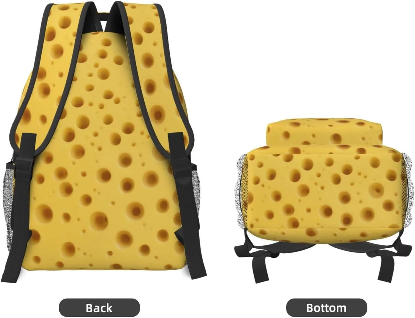 Stylish and Practical Womens Backpack for Business and Casual Use, Laptop Backpack Compatible with Yellow Cheese Pattern Texture
