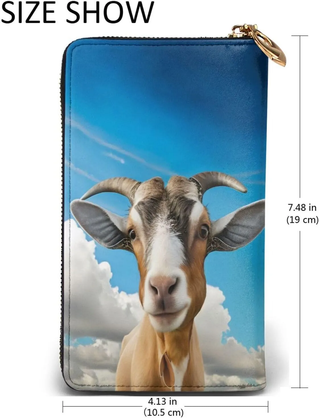 Stylish Blue Sheep Print Long Leather Wallet For Women, Large Capacity Pu Leather Purse, Phone Card Holder Case Credit Card Wallet, Classy Clutch For Ladies & Men