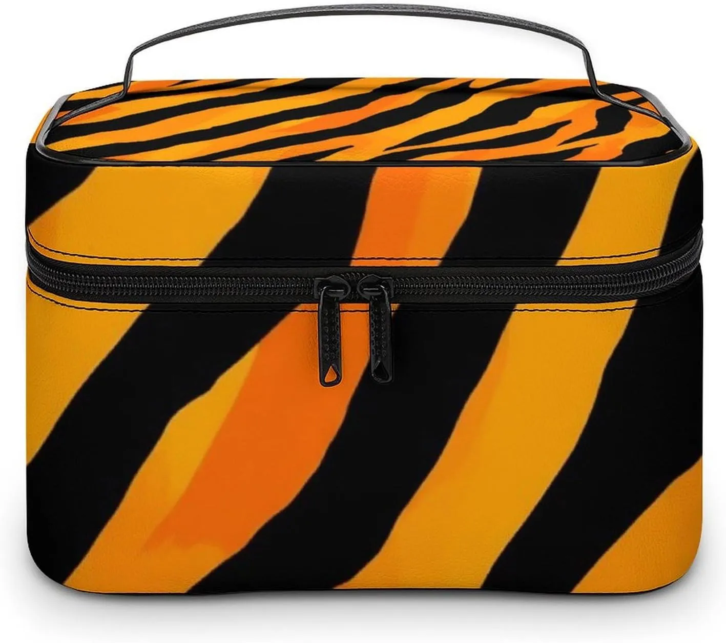Stylish Cosmetic Bag for Women, Travel Toiletry Storage Bag with with Zipper Pouch Cool Animal Print Tiger Stripes Makeup Organizer Case