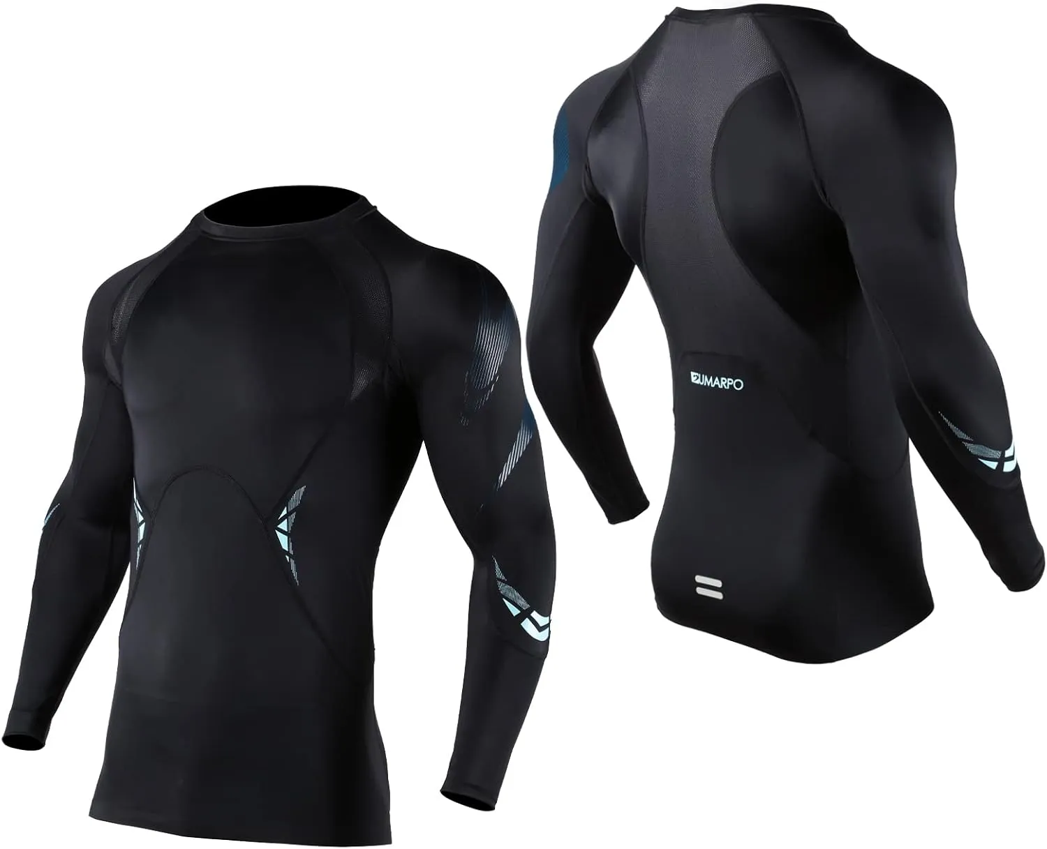 SUMARPO Compression Shirts for Men, Muscle Support Workout Shirts, Strong Power Recovery Long Sleeve Tight, UPF50 Breathable