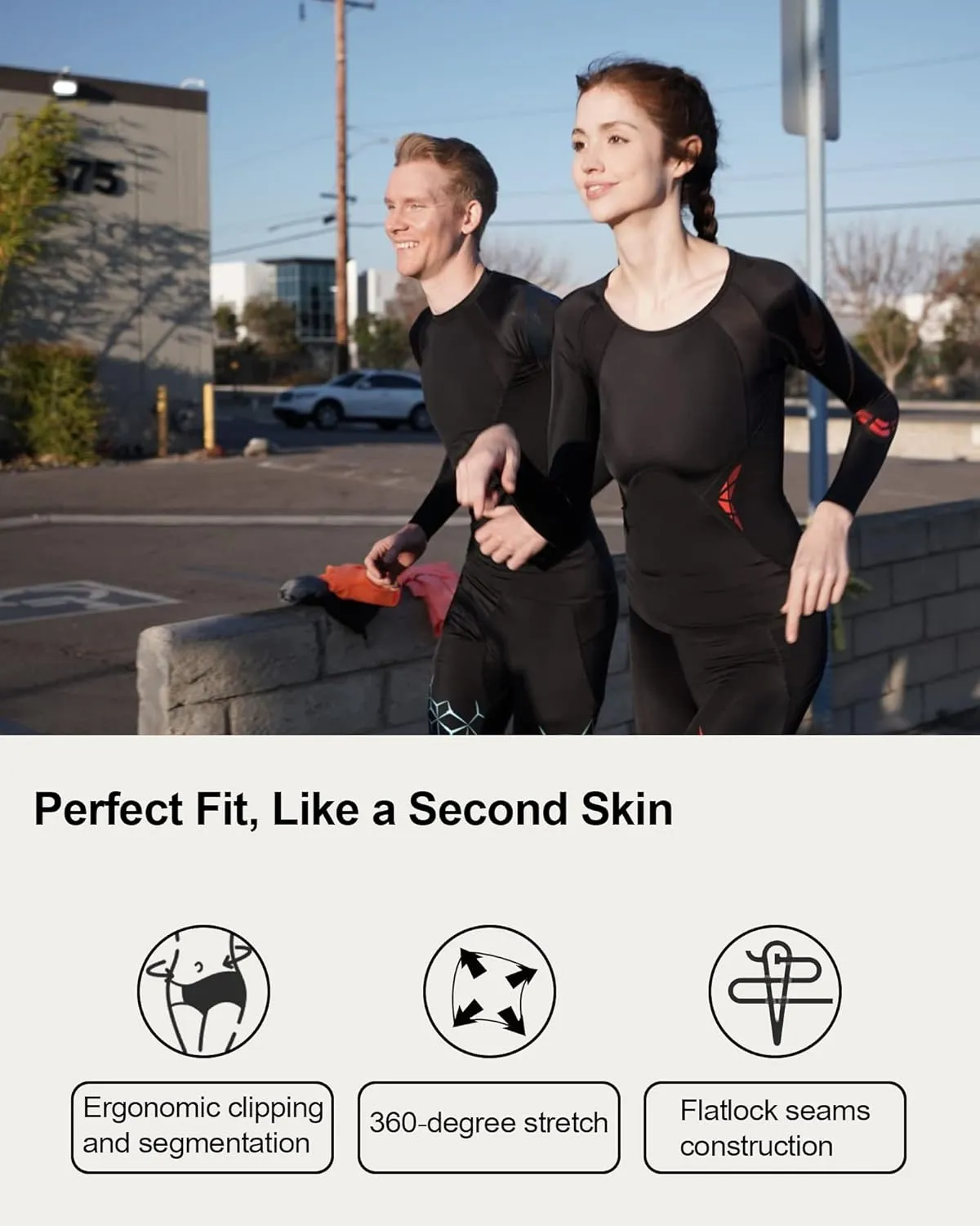 SUMARPO Compression Shirts for Men, Muscle Support Workout Shirts, Strong Power Recovery Long Sleeve Tight, UPF50 Breathable