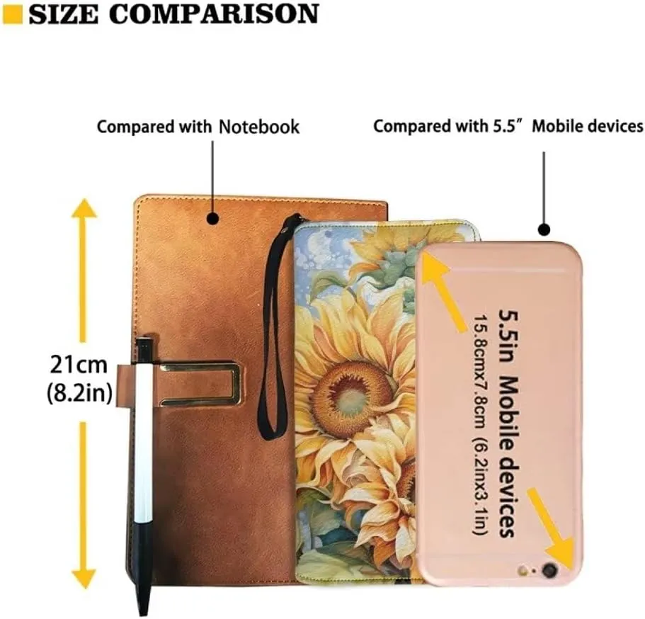 Sunflowers Wallet Purse For Women Zip Around Large Capacity Long Clutch Lightweight Casual Slim Wallet With Wristlet Strap