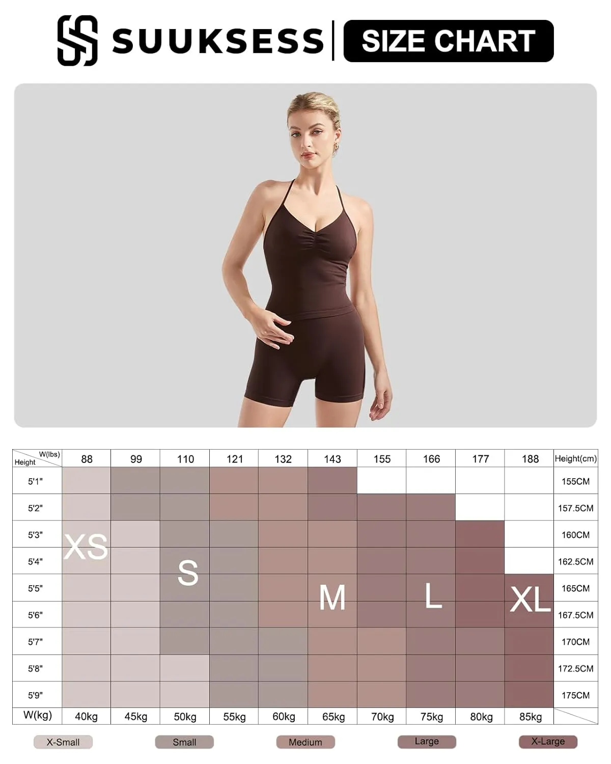 SUUKSESS Women Halter Backless Sports Bra Seamless Padded Ribbed Workout Set Gym Yoga Bra