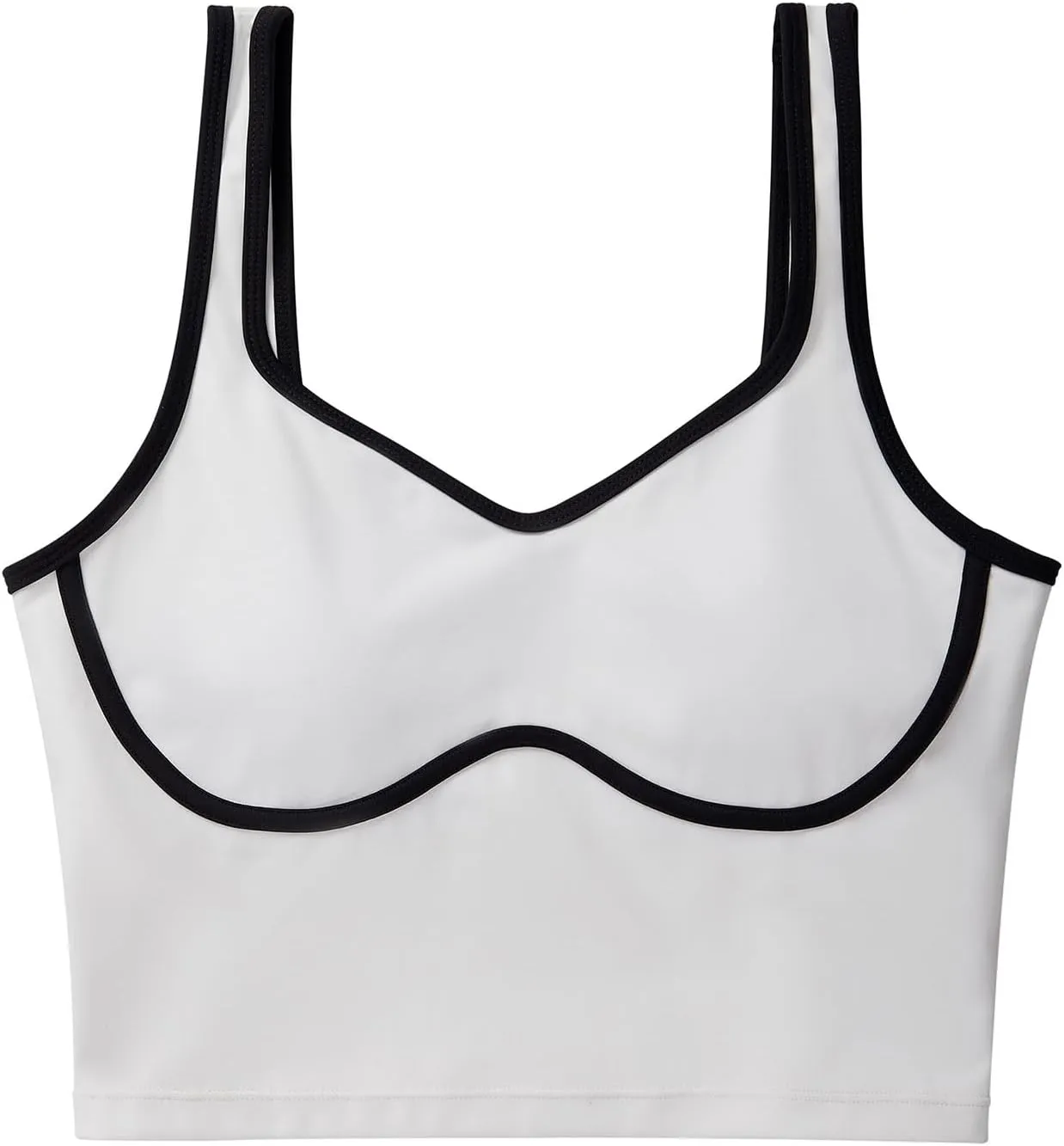 SUUKSESS Women Sweetheart Neckline Longline Sports Bra Padded Basic Workout Crop Tank Top