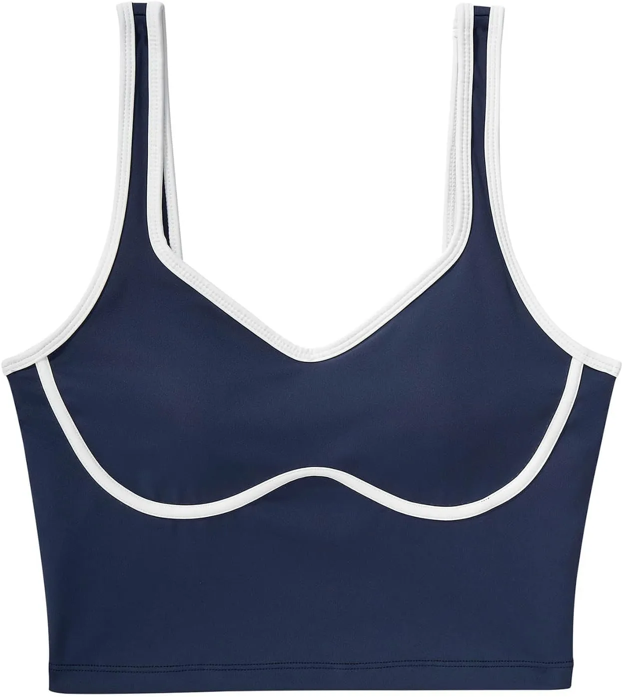 SUUKSESS Women Sweetheart Neckline Longline Sports Bra Padded Basic Workout Crop Tank Top