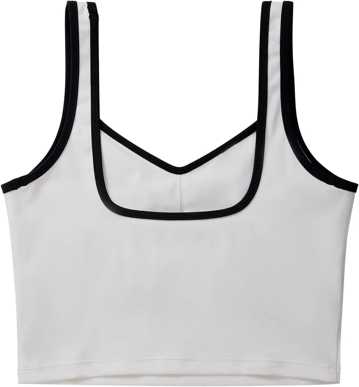 SUUKSESS Women Sweetheart Neckline Longline Sports Bra Padded Basic Workout Crop Tank Top