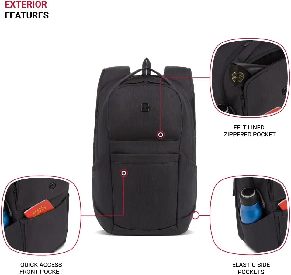 SwissGear 8183 Laptop Backpack, Charcoal Heather, 18 Inches