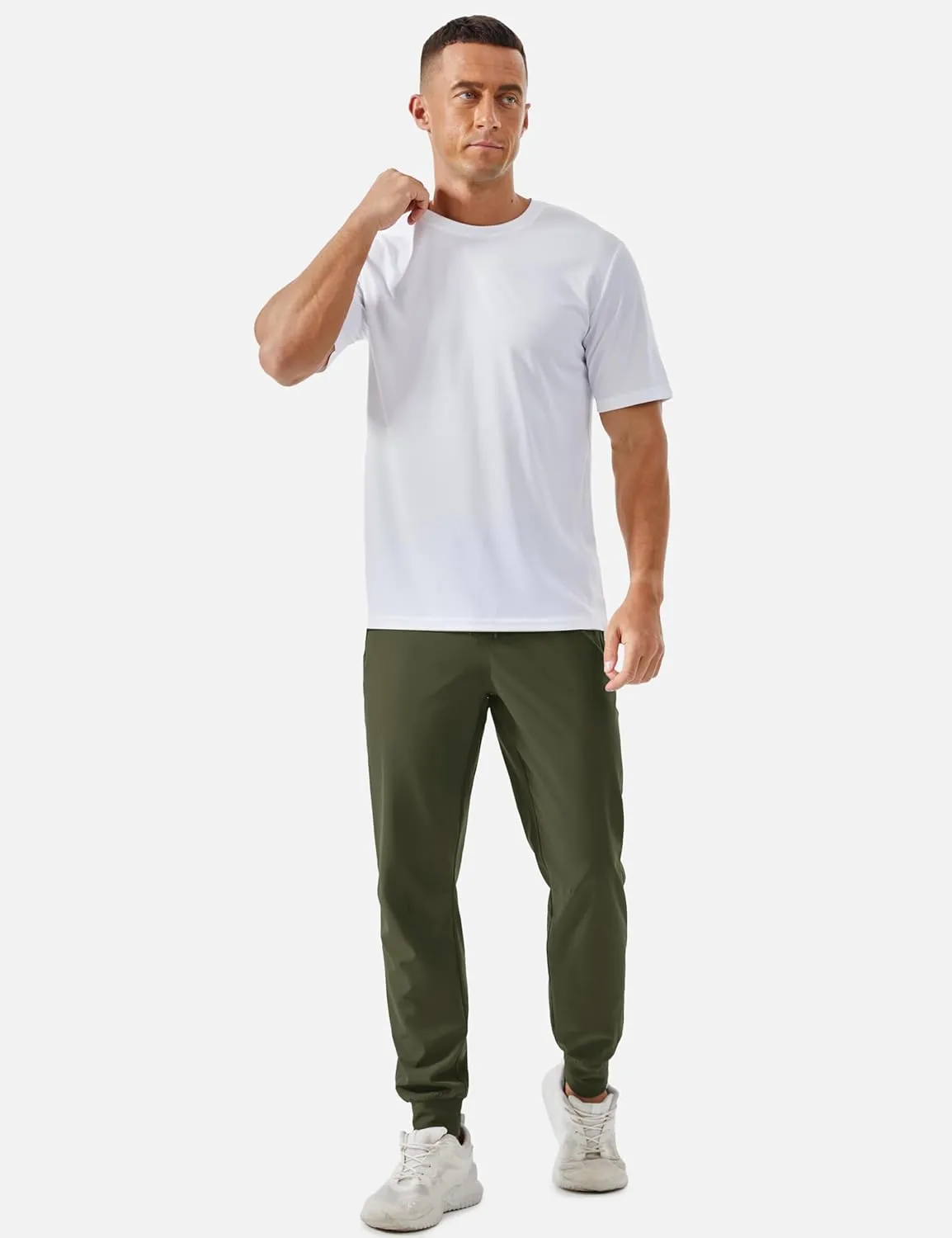 TACVASEN Men's Lightweight Athletic Joggers with Zipper Pockets Quick Dry Track Pants for Men Gym Sweatpants Workout Golf