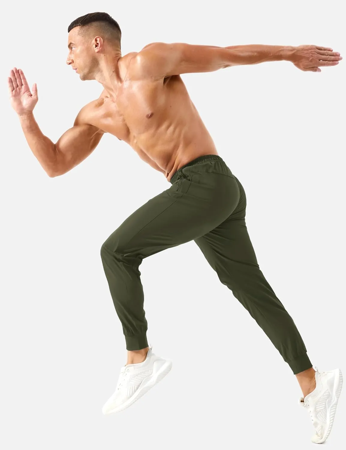 TACVASEN Men's Lightweight Athletic Joggers with Zipper Pockets Quick Dry Track Pants for Men Gym Sweatpants Workout Golf