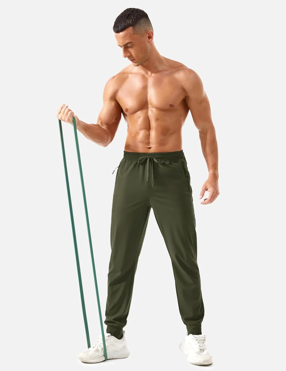 TACVASEN Men's Lightweight Athletic Joggers with Zipper Pockets Quick Dry Track Pants for Men Gym Sweatpants Workout Golf