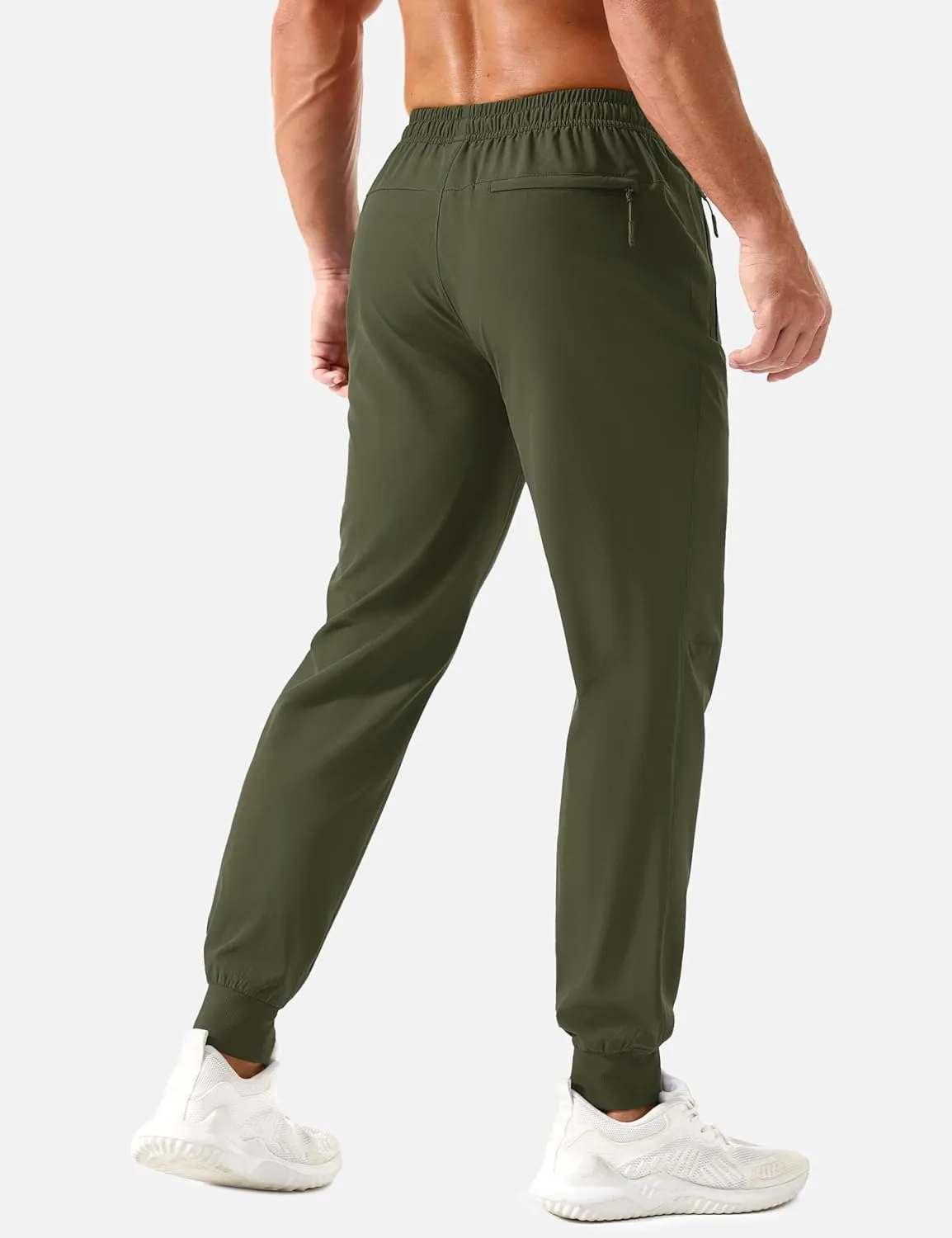 TACVASEN Men's Lightweight Athletic Joggers with Zipper Pockets Quick Dry Track Pants for Men Gym Sweatpants Workout Golf