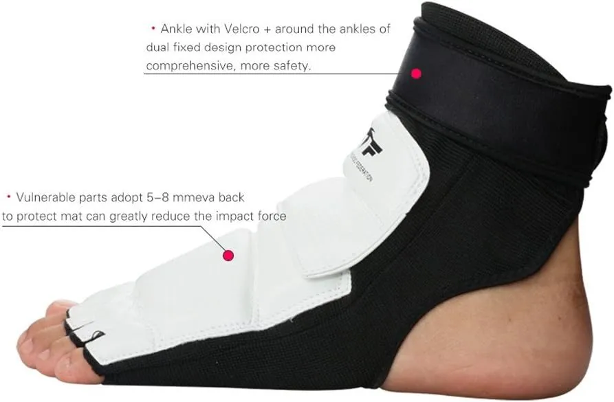 Taekwondo Foot Protector, WTF Approved Training Boxing Martial Arts Boxing Punch Bag Sparring Muay Thai Kung Fu Feet Protector TKD KTA Foot Gear Support for Men Women Kids