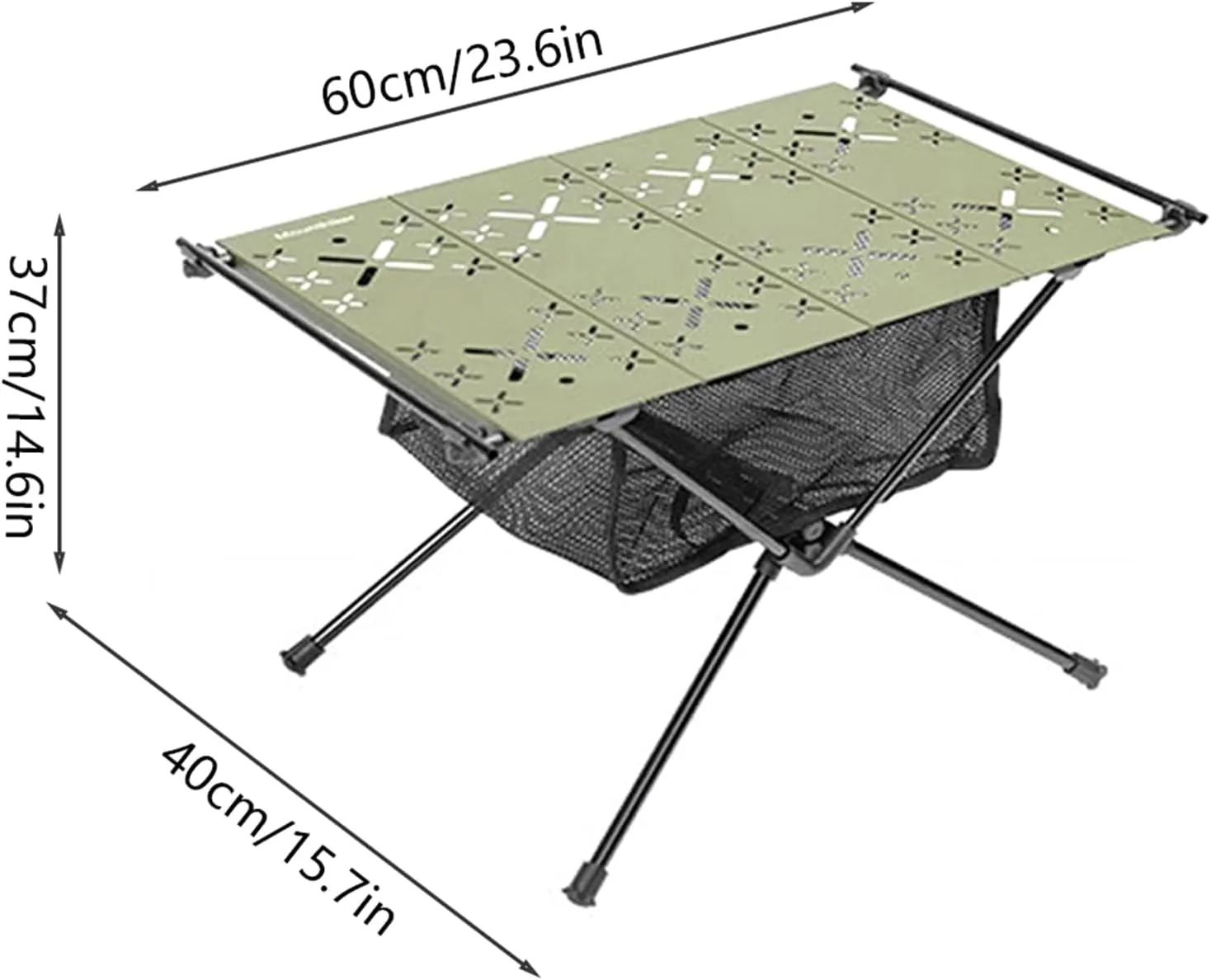 TARSHYRY Outdoor Camping Table, Portable Camping Side Table, Camping Picnic Barbecue Grill Beach Patio Indoor, Aluminum Alloy Lightweight Folding Table Portable Picnic Table (Army Green)