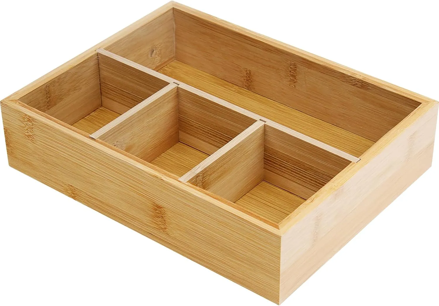 Tea Bag Holder and Storage Organizer, Bamboo Tea Bag Organizer, Sugar Packet and Coffee Station Condiment Organizer for Countertop,Cabinet,Drawer,4-Compartment Organizer Tray