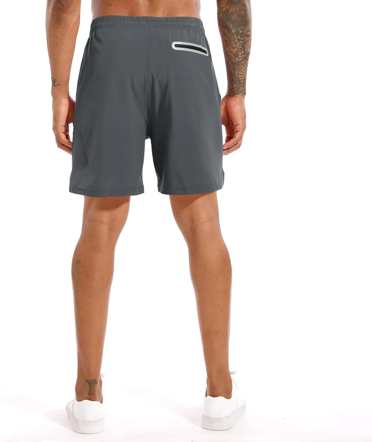 TENJOY Men's 2 in 1 Running Shorts 5 in or 7 in Quick Dry Gym Athletic Workout Shorts for Men with Phone Pockets