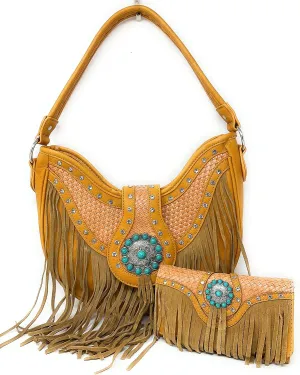 Texas West Western Style Rhinestone Concho Buckle Concealed Carry Purse Women Shoulder Bag in 5 colors