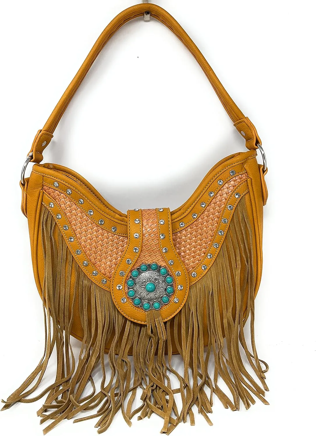 Texas West Western Style Rhinestone Concho Buckle Concealed Carry Purse Women Shoulder Bag in 5 colors