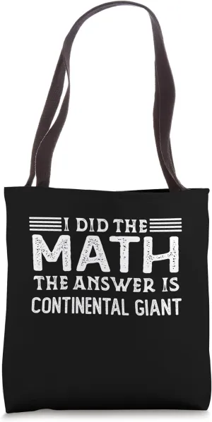 The Answer Is Continental Giant Funny Math Teacher Student Tote Bag