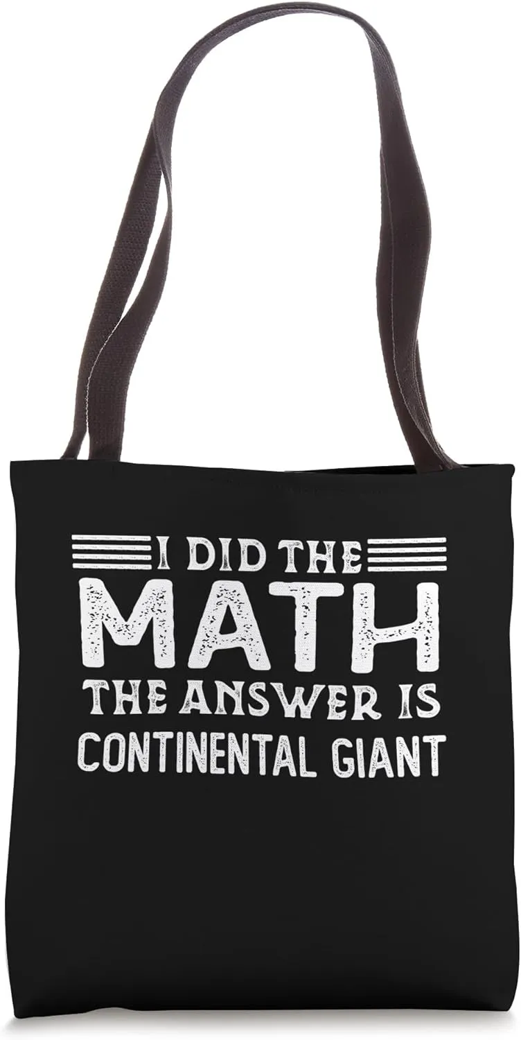 The Answer Is Continental Giant Funny Math Teacher Student Tote Bag