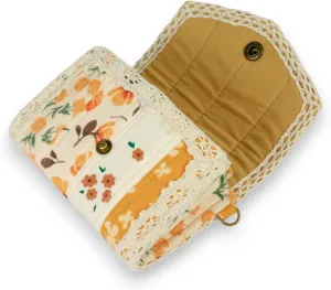 THE ARTISAN'S WHISPER Small Women Wallet, Fabric Wallet, Vintage Envelope Wallet, Floral Card Holder, Handmade Patchwork Quilted Long Purses, 100% Handmade, Gift For Her (Yellow)