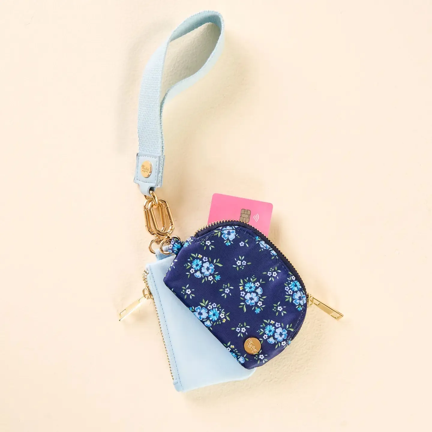 The Darling Effect - Dynamic Duo Pouch Wristlet, Navy Endless Daydream
