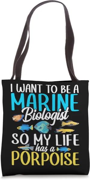 The Sea Was Angry That Day My Friends Marine Biologist Quote Tote Bag