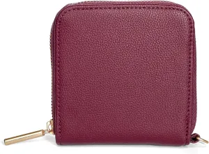 Thirty-One Gifts Mini All About the Benjamins Wallet, Mini Card Wallet for Women, Small Zipper Wallet with Bill Slot, Mulberry