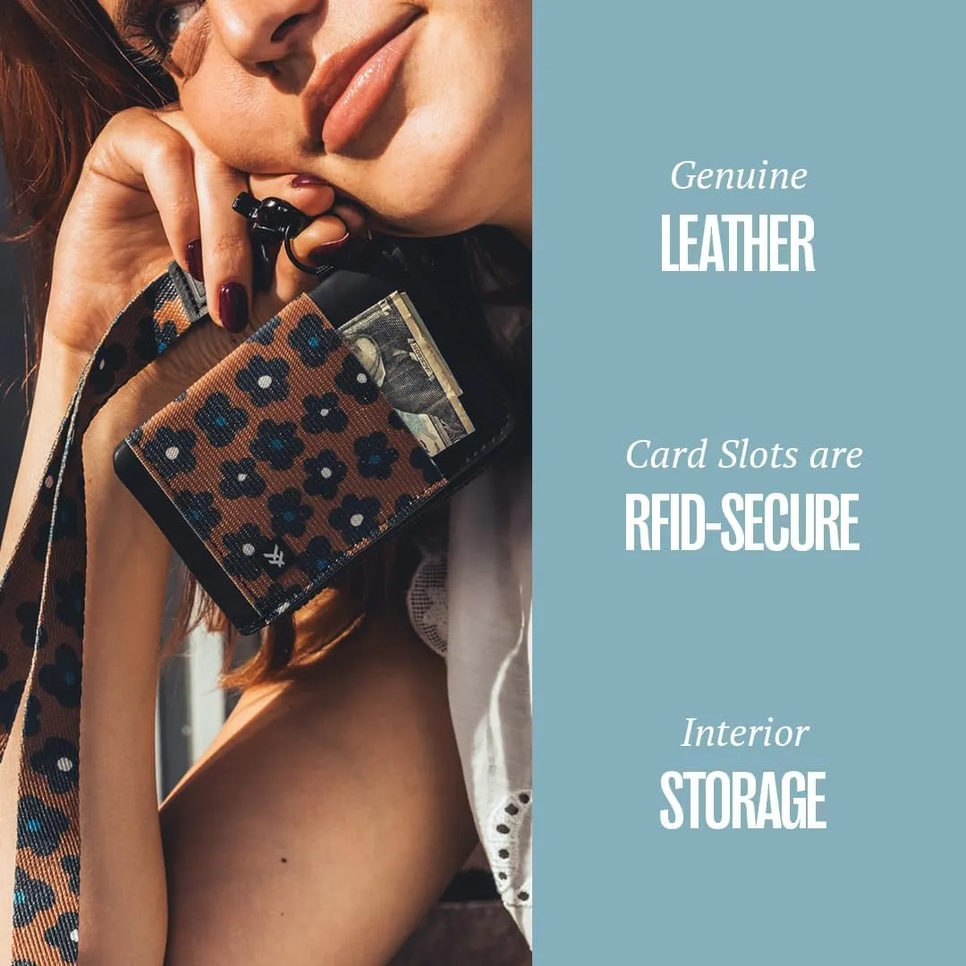 Thread Wallets RFID Blocking Leather Zip Wallet with Card Holder for Men and Women (Blossom)