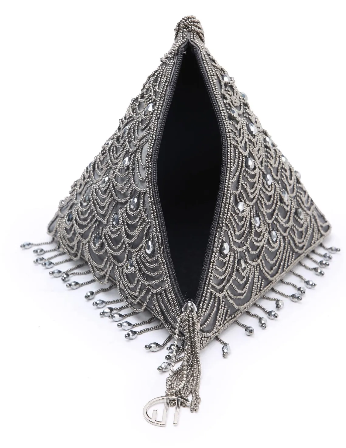 Tiara Grey triangle handbag