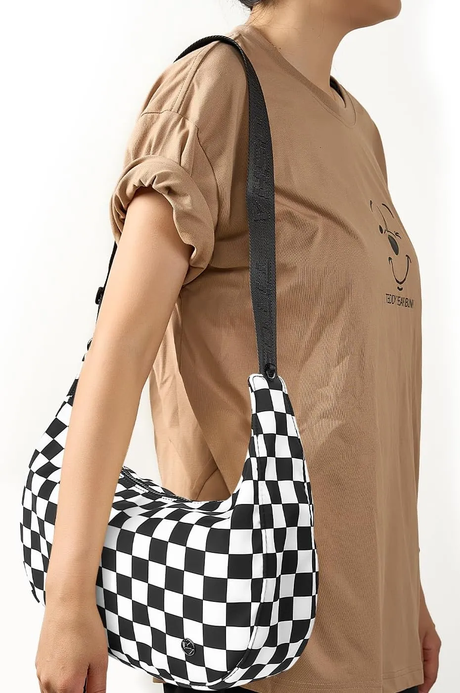 Titosha Medium Nylon Crescent Crossbody Bag for Women with Extended Adjustable Shoulder strap