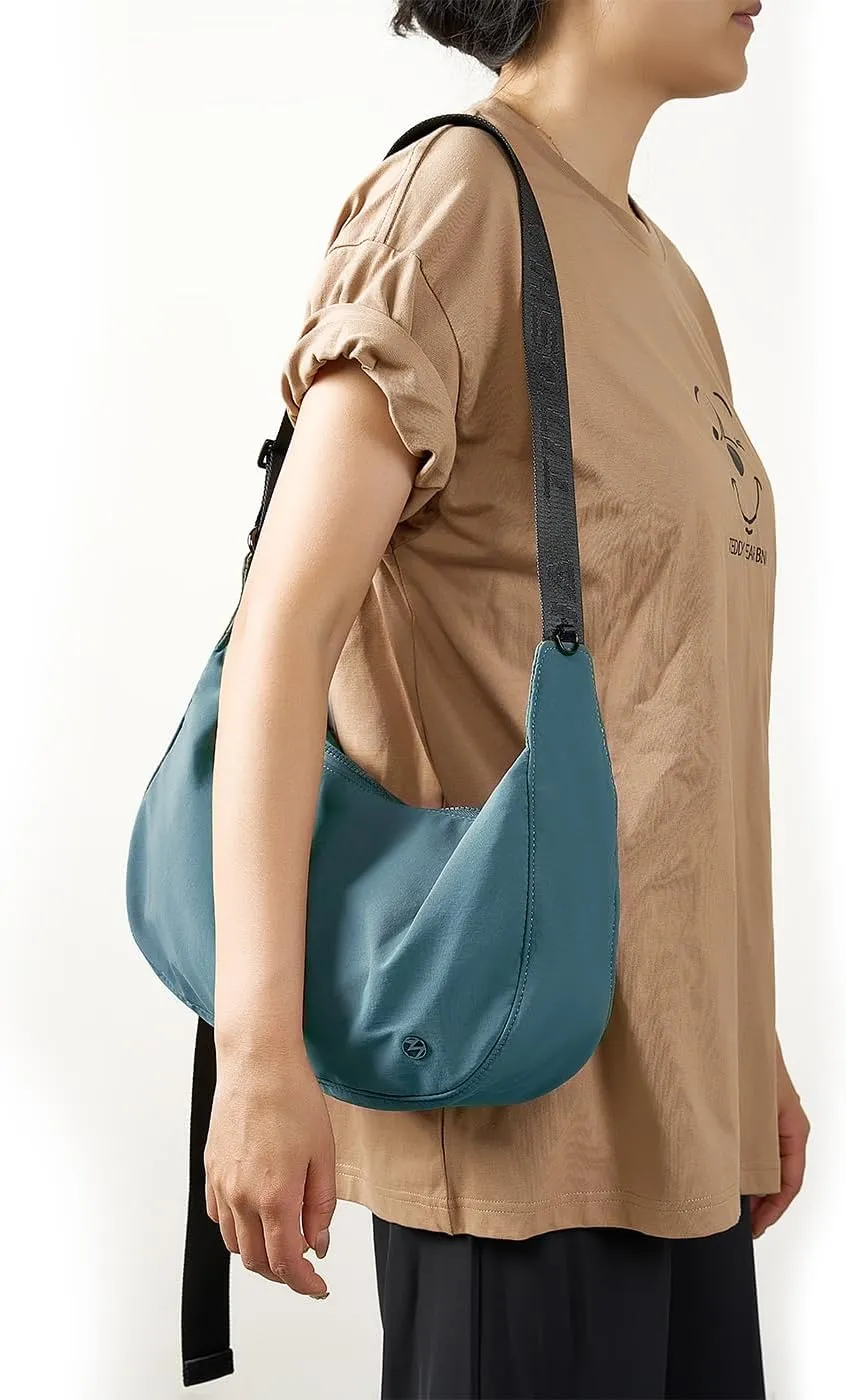 Titosha Medium Nylon Crescent Crossbody Bag for Women with Extended Adjustable Shoulder strap