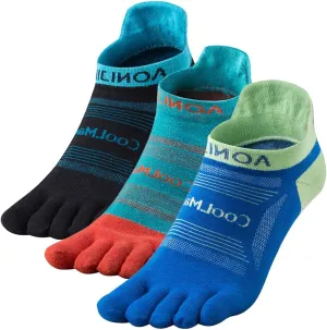 Toe Socks Cool-max Running Socks for Men Women 3 Pairs Athletic Breathable Five Finger Socks