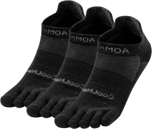 Toe Socks for Men Women Cool-max Running Socks 3 Pairs Athletic Breathable Five Finger Socks