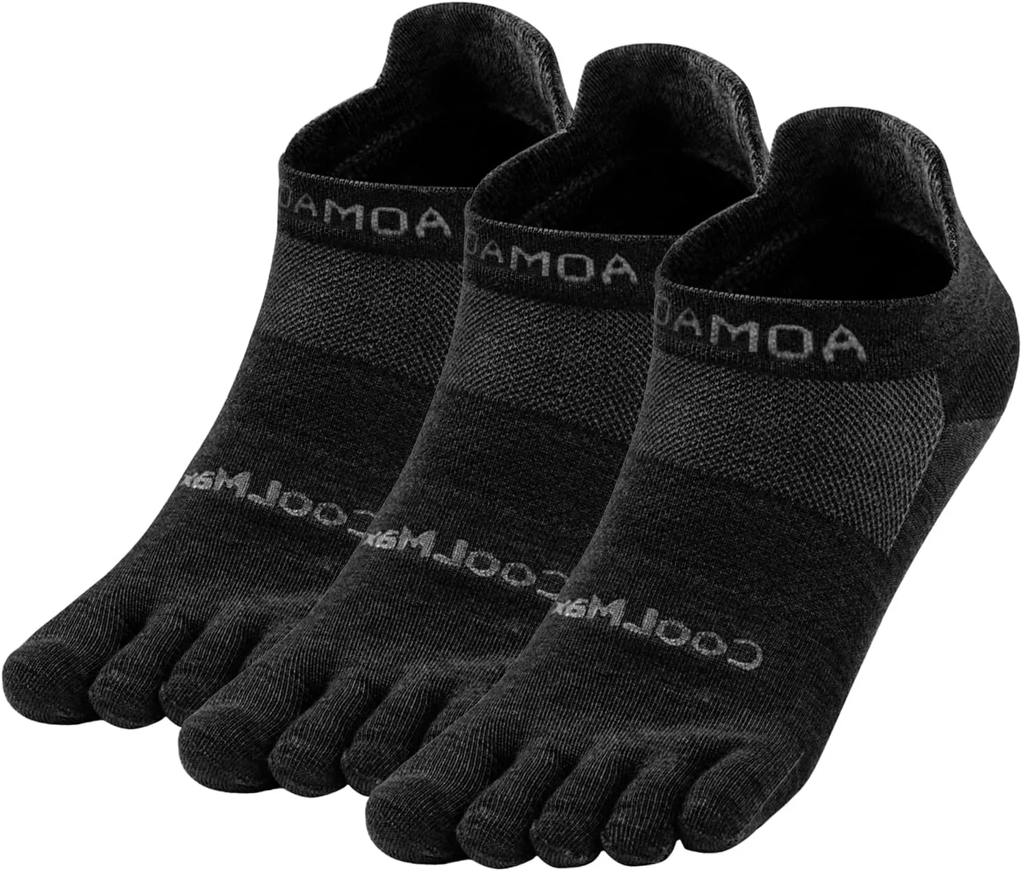 Toe Socks for Men Women Cool-max Running Socks 3 Pairs Athletic Breathable Five Finger Socks