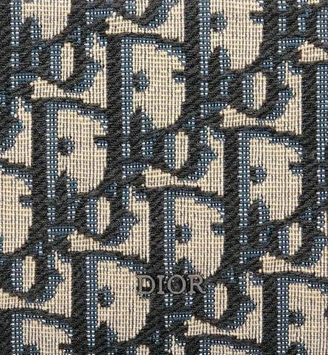 Toiletry Bag • Beige and Black Dior Oblique Jacquard and Black Grained Calfskin