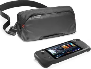 tomtoc Carrying Case for Steam Deck/OLED/Nintendo Switch 2/ASUS ROG Ally X, Storage Portable Bag, Protective Shoulder Bag with Pockets Fit Console, AC Adapter, Dock, Compact Pack for Daily Use, Travel
