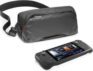 tomtoc Carrying Case for Steam Deck/OLED/Nintendo Switch 2/ASUS ROG Ally X, Storage Portable Bag, Protective Shoulder Bag with Pockets Fit Console, AC Adapter, Dock, Compact Pack for Daily Use, Travel