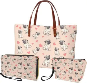 Top Handle Purse for Women, Large Tote Handbag With PU Wallet Set, Gift for Mom