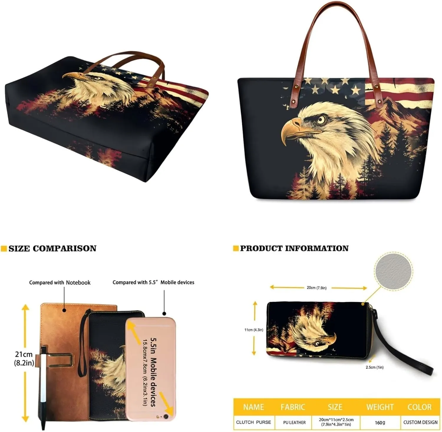 Top Handle Purse for Women, Large Tote Handbag With PU Wallet Set