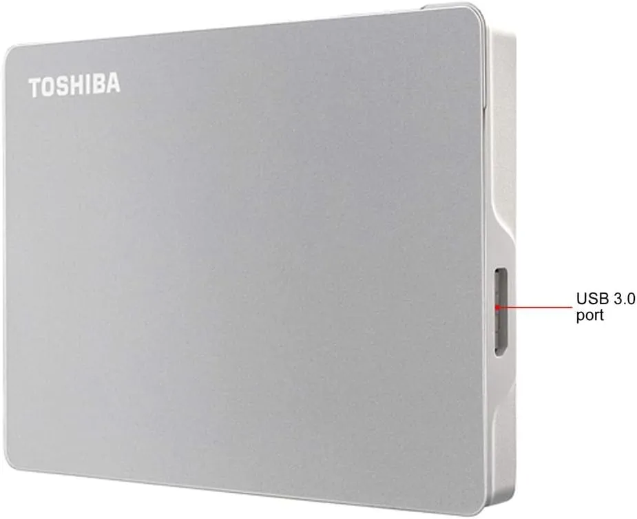 Toshiba Canvio Flex 2TB Portable External Hard Drive USB-C USB 3.0, Silver for PC, Mac, & Tablet - HDTX120XSCAA