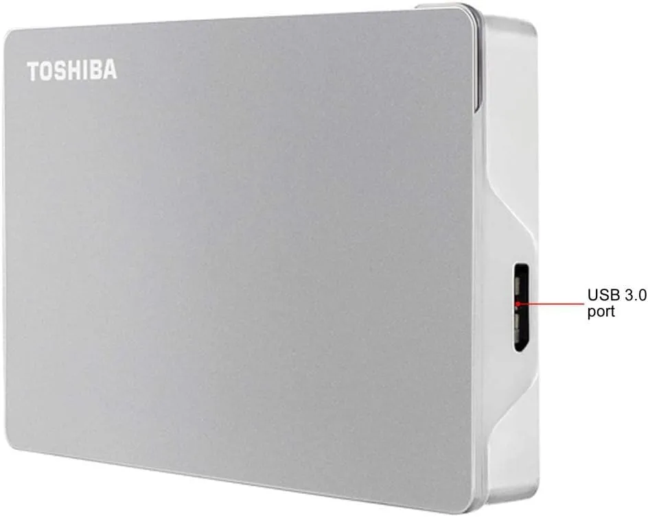 Toshiba Canvio Flex 4TB Portable External Hard Drive USB-C USB 3.0, Silver for PC, Mac, & Tablet - HDTX140XSCCA