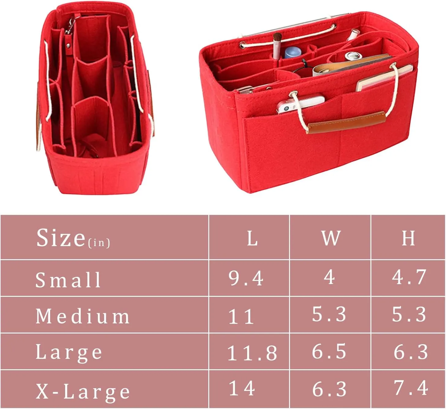 Tote Organizer Insert, Purse Insert for Handbags, Tote Bag Organizer with 11 Pockets, Suitable for Neverful for Speedy for Carryall for Birkin and More (Beige, XL)