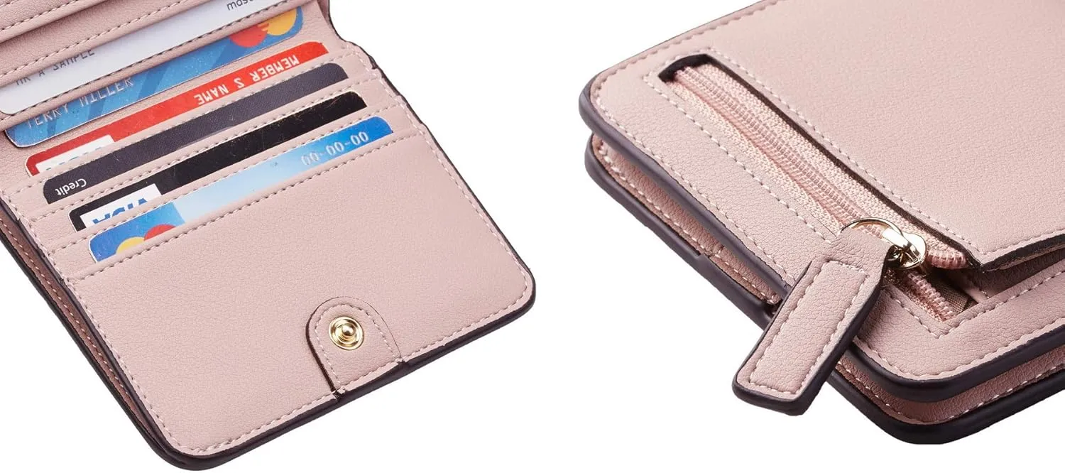 Toughergun Wallet Women Rfid Blocking Small Compact Bifold Luxury Leather Pocket Wallet Ladies Mini Purse with ID Window