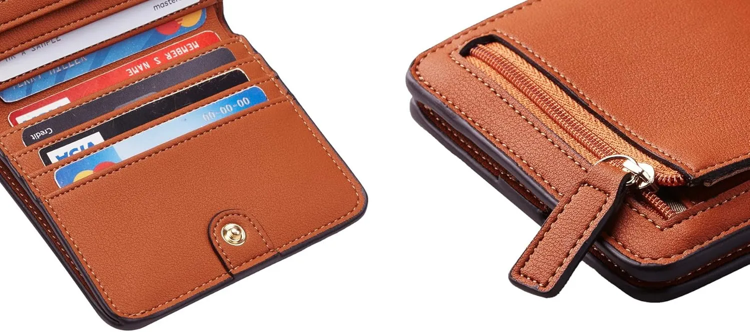 Toughergun Wallet Women Rfid Blocking Small Compact Bifold Luxury Leather Pocket Wallet Ladies Mini Purse with ID Window